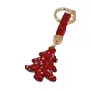Llavero de Árbol de Navidad de Arcilla Suave al por Mayor con Diamantes, Lindo Colgante Personalizado para Bolso, Llavero de Coche, Accesorios Coloridos