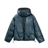 Chaqueta de Plumas para Hombre Color Puro Estilo Holgado Marca de Moda High Street Engrosada Resistente al Frío y Cálida Chaqueta de Invierno con Doble Cremallera y Capucha