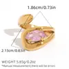 Anillos con un Toque de Lujo de Nicho, Acero Inoxidable Geométrico Gota de Agua Circonita, Joyería de Diseño Abierto Estilo Ins para Mujeres, Venta al por Mayor Transfronteriza