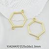 Accesorios de Joyería de Aleación DIY Colgante Chapado en Oro de 14K Pulsera Colgante Doble Simple Aretes Patrón Geométrico Colgante con Forma Especial