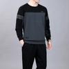 Conjunto esportivo masculino de meia-idade e idoso primavera e outono novo pai suéter gola redonda duas peças plus size outono roupa casual