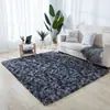 Alfombra de felpa de pelo largo teñida anudada transfronteriza gruesa de seda y lana, alfombrilla para sala de estar, dormitorio, alfombra de mesita de noche, venta al por mayor de fábrica