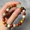 Pulseira de contas de círculo único pequeno Duobao marfim fruta entalhe de leão contas de bambu de seis caracteres luminosas acessórios de joalheria pulseira