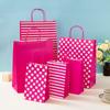 Bolsa de papel de sarga de puntos de color, bolsa de regalo de cumpleaños, bolsa de embalaje para vacaciones, bolsa de papel kraft, bolsa de mano para regalo, lote de puntos
