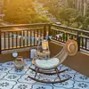 Nueva Mecedora, Sillón Reclinable, Silla de Mimbre para Ocio en Casa, Balcón de Jardín para Adultos, Mecedora Perezosa, Silla de Mimbre para Patio Exterior