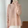 Nuevo Suéter de Punto para Mujer Otoño/Invierno, 100% Lana, Cuello Redondo, Mangas Largas con Calados, Flores de Ganchillo Hechas a Mano y Diseño de Cinta Suelta