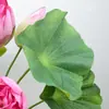 Loto Único Ramo Flor Artificial Doble Loto Loto Hoja de Loto Flor Decorativa Hogar Flor Falsa Flor de Seda Fábrica Venta al por Mayor