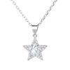 Collar de estrella de cinco puntas, popular en Europa y América, para mujer, diseño de nicho de alta gama, cadena de clavícula con estrella, joyería ligera, de lujo, pequeña y fresca.