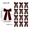 Laço de veludo de 3,8 cm Decoração de árvore de Natal Pingente de laço Guirlanda de Natal Caixa de presente Acessório DIY