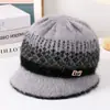 Chapéu de Balde Quente Espesso de Inverno para Mulheres Idosas, Chapéu de Algodão Tricotado para Avós de Meia-Idade e Idosas, Chapéu de Lã Feminino