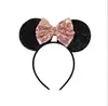 Acessórios de cabelo europeus e americanos quentes e novos com lantejoulas e laço grande Faixa de cabeça em formato de orelhas do Bebê Mickey Fantasia de feriado