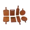 Miniatura Mini Comida y Accesorios de Juego Almacenamiento Bandeja de Madera con Asa para Postres y Pastelería Marco para Pan Cesta Pequeña Accesorios