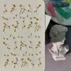 Adesivos de Unha Flor Branca de Primavera Transfronteiriços 3D Impermeáveis Pintados à Mão Flor Fresca Relevo Adesivos de Unha Modelo Hg