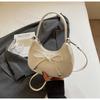 Bolsa de Mão para Dumpling com Laço 2025 Novo Design de Nicho Bolsa de Ombro Fashion Casual Cor Pura Estilo Ocidental Bolsa Transversal