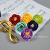 Capullos de Rosa de Seda Artificial con Hojas, Flores de Capullo de Té, Accesorios de Flor para Peineta de Ópera, Arreglo Floral