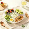 Bandeja de servir dividida transfronteriza, bandeja de cinco compartimentos, bandeja de frutas para el hogar, plato para perder peso, bandeja para preparación de alimentos, bandeja portátil dividida para dulces y nueces