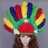 Tocado de plumas diadema color indio tocado de jefe cosplay sombrero indio blanco y negro rojo venta al por mayor