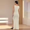 Europa e Estados Unidos transfronteiriços Amazon novo vestido feminino sexy com perspectiva crochê tricô vazado vestido mulheres atacado