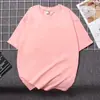 Camiseta Básica de Verano Unisex de Manga Corta, Gruesa, No Transparente, de Algodón Puro 300g, Corte Holgado, Versátil, Amigable con la Piel, Cómoda