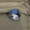 Lindos Accesorios Periféricos para Noches Lluviosas, Perro de Orejas Grandes, Cachorro Blanco, Broche Temático de Mascotas, Insignia Metálica Conmemorativa Regalo