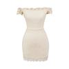 Vestido Francês Elegante de Verão com Uma Alça para Mulheres Novo Sexy Renda na Cintura Afinando Justo no Quadril Saia Curta