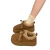 Botas de neve Birkenstock forradas com fleece para mulheres, novo estilo outono/inverno 2026, plataforma de sola grossa, que aumenta a altura, quentes, fofas e com forro de algodão