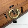 Popular aleación de zinc puerta de gabinete antiguo chino tirador de cajón tirador de mueble de gabinete orificio único doble manija con baño de bronce en stock