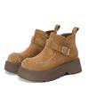 Novas Botas de Solado Grosso para Mulheres Outono/Inverno 2025, Mocassins Estilo Britânico Retrô, Sapatos de Cano Alto, Botas Boken que Aumentam a Altura, Botas Curtas
