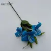 Flor Artificial 3D Lírio de Três Cabeças Filme de Impressão Flor Falsa Decoração de Casamento Buquê Enfeites para Sala de Estar de Casa Adereços para Fotos