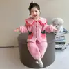 Cardigan de Invierno Nuevo con Dibujos Animados, Espeso y de Terciopelo para Niñas, Pijama Infantil de Doble Capa de Franela, Lindo Traje de Terciopelo Coral
