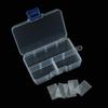 Caja de plástico transparente extraíble de 8 rejillas, caja portátil para medicamentos, accesorios para uñas, caja de herramientas, embalaje, almacenamiento, caja de acabado de escritorio