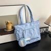 2025 Nuevo Casual Simple Moderno Gran Capacidad Texturizado Estético Elegante Color Sólido Estampado Bajo el Brazo Hombro Bolso Tote
