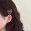 Grampo de Cabelo de Strass em Formato de Coração Estilo Coreano para Mulheres, Presilha de Cabelo Exquisita de Alta Qualidade, Presilha para Franja Lateral, Acessório de Cabelo Elegantetipo Bico de Pato