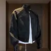 Chaqueta de aviador con cuello alto y tie-dye de otoño para hombre, marca elegante y moderna para hombres jóvenes, nueva chaqueta de cuero casual americana 2026 para hombre