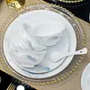 Juego de Cuenco y Plato de Porcelana Blanca de Alta Temperatura de Jingdezhen, Nuevo Juego de Mesa de Cerámica de Gama Alta, Regalo Creativo