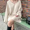 Ropa de Moda Coreana Dongdaemun de Alta Calidad para Mujer, Sudadera Casual Holgada Linda Juvenil con Cuello en V