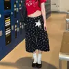 Jeans Cropped Retro Americano con Estampado de Lunares por Todas Partes para Hombres y Mujeres, Nuevo Estilo de Verano, Pantalones Cortos Versátiles de Pierna Recta Suelta y Pierna Ancha, Modernos