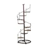 Estante para macetas de sala de estar con balcón, estante para suculentas, estante de hierro verde nórdico, estante de flores de varias capas, decoración de escaleras giratorias para interiores