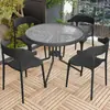Mesas y Sillas de Exterior para Patio, Ocio al Aire Libre, Terraza Abierta, Sillas Engrosadas, Mesa de Comedor, Mesa de Café para Balcón, Mesa Redonda, Impermeable