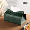 Lightning Warehouse Caja de pañuelos de cuero escandinavo Caja de papel Sala de estar Hogar Cubierta de pañuelos creativa Bolsa de papel Coche Mesa de café Caja de papel