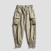 Calça Cargo Quente Lavada com Forro de Lã para Homens Versátil Todas as Estações Esportes ao Ar Livre Multi-Bolsos Calça Jogger Funcional Casual