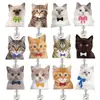 Pinza de Cocodrilo Carrete Acrílico Retráctil Insignia Fácil de Tirar Cabeza de Gato Maestro Gato Lindo Estudiante Hebilla de Tirar Cuidado Médico