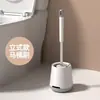 Cepillo para Inodoro con Cerdas Suaves, Sin Rincones Muertos, con Base, Modelo de Doble Uso para Montar en Pared y de Pie, Juego de Limpieza Multiusos para Baño