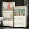 Guarda-roupa Infantil Simples Sem Instalação Armário de Armazenamento de Roupas para Casa Armário Dobrável Multicamadas Armário de Armazenamento Armário de Prateleira