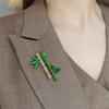 Nova Broche de Bambu Imitando Jaspe Natural Estilo Chinês Pingente de Dupla Utilização Broche de Corsage de Seção de Bambu com Pérola Feminino Elegante para Casaco