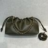 2024 Nuevo Bolso Cruzado para Mujer de Cuero Genuino Bolso de la Fortuna con Cordón Ajustable Bolso Balde Simple Bolso Nube de Hombro Cruzado para Axila