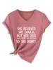 Ella creía que podía Amazon eBay Estación Independiente Moda Casual Cuello en V Manga Corta Camiseta para Mujer