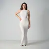 Vestido largo de tirantes SKIM con cuello redondo de punto sin mangas alta elasticidad transpirable largo ajustado línea A