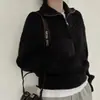 Suéter de punto trenzado otoño e invierno nuevo, con media cremallera para mujer, cuello camisero, adelgazante y rejuvenecedor, top de punto de moda para mujer