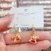 Pendientes Exquisitos y de Moda de Caballo del Zodiaco con Goteo de Aceite, con un Toque de Alta Gama, Pinzas para Orejas Versátiles de Moda, Pendientes Ovalados Geométricos de Diseño de Nicho